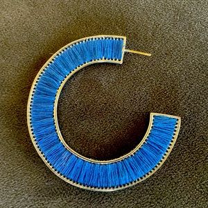 Mignonnne Gavigan large blue threaded hoops. Super cute!